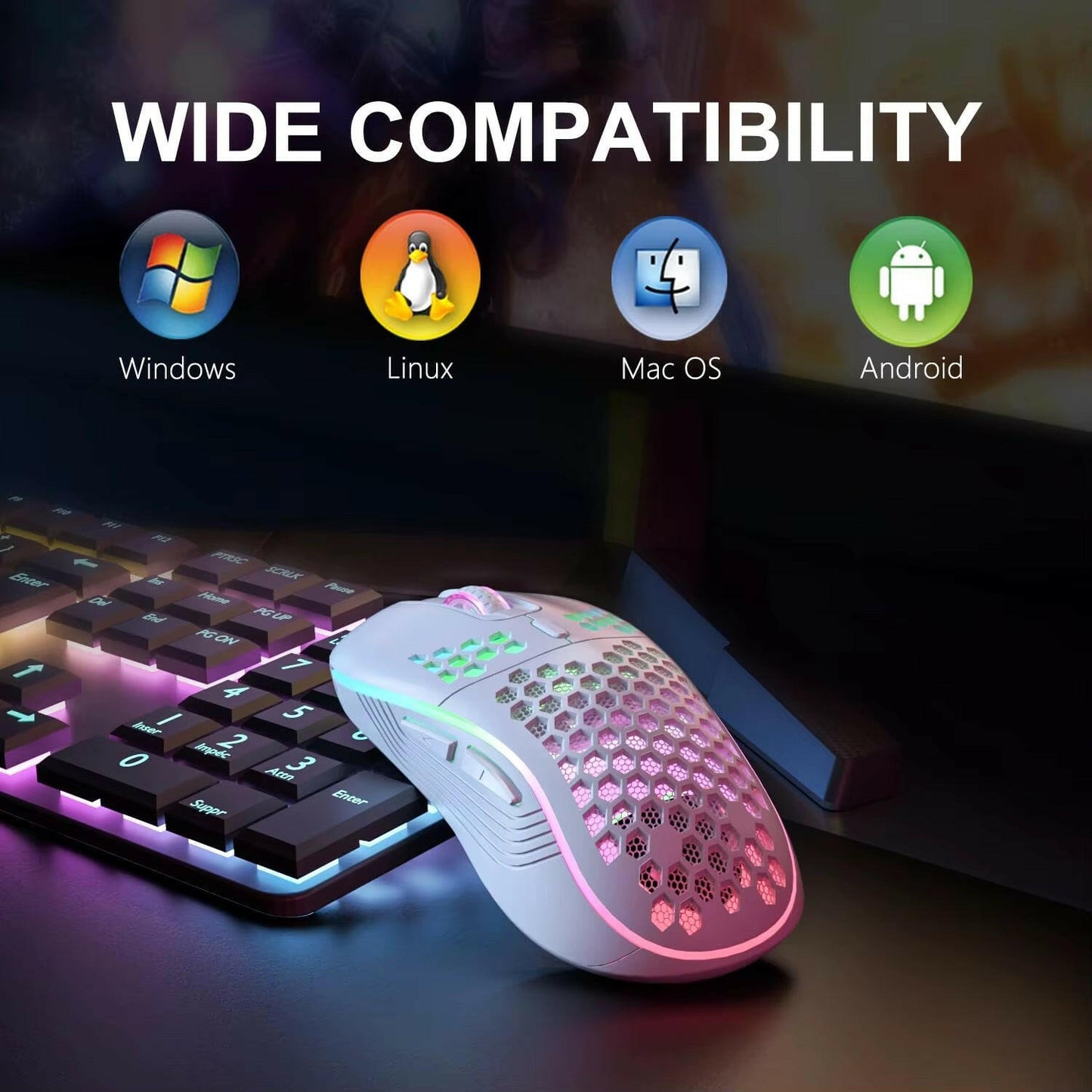 2.4G Wireless Mouse with RGB - PcZone