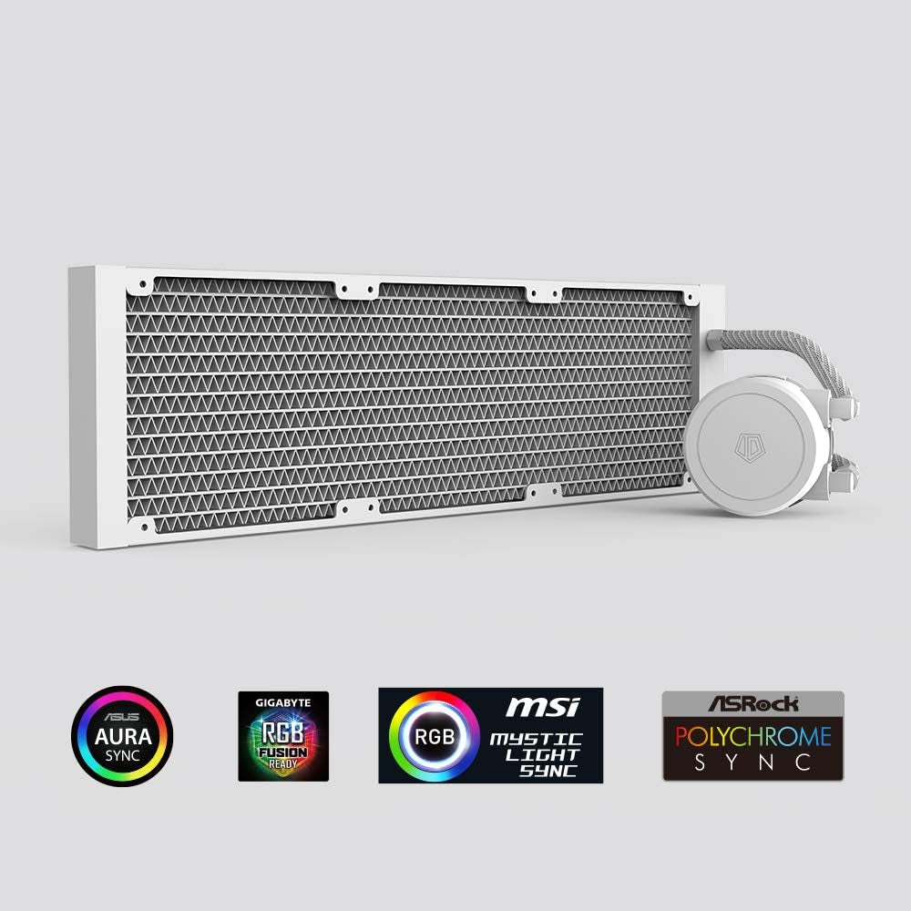 AURAFLOW X 360 SNOW CPU Water Cooler RGB AIO Cooler 360Mm CPU Liquid Cooler 3X 120Mm RGB Fan, Intel 115X/1200/2066, AMD AM4/AM5