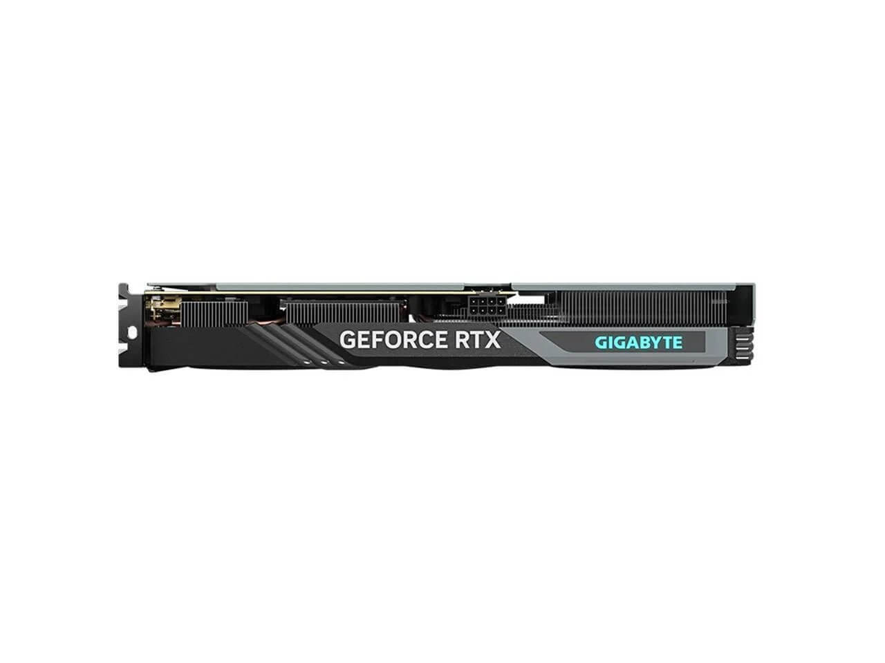 Geforce RTX 4060 8G graphics card by Gigabyte, showcasing PCIe 4.0 connectivity and advanced cooling design.