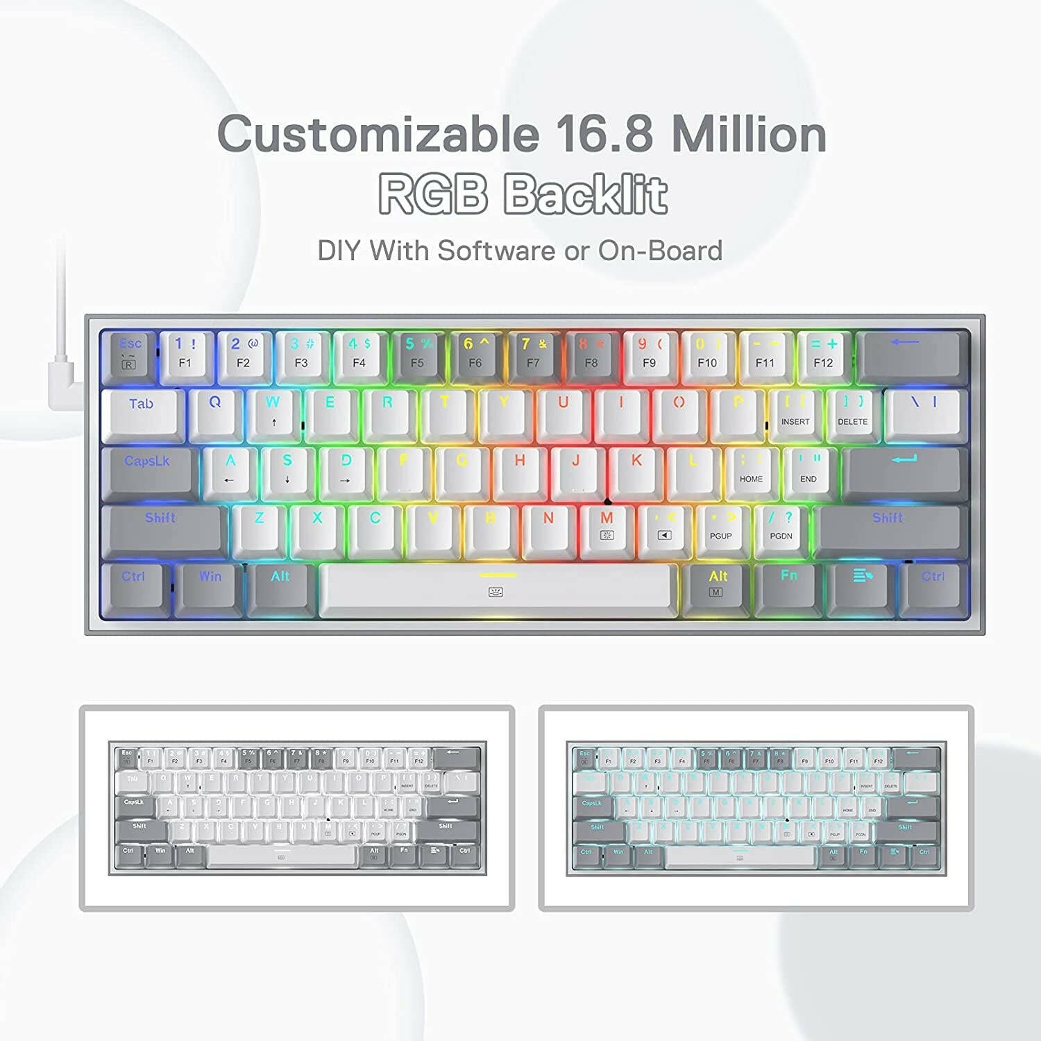 K617 Fizz 60% Wired RGB Gaming Keyboard - PcZone